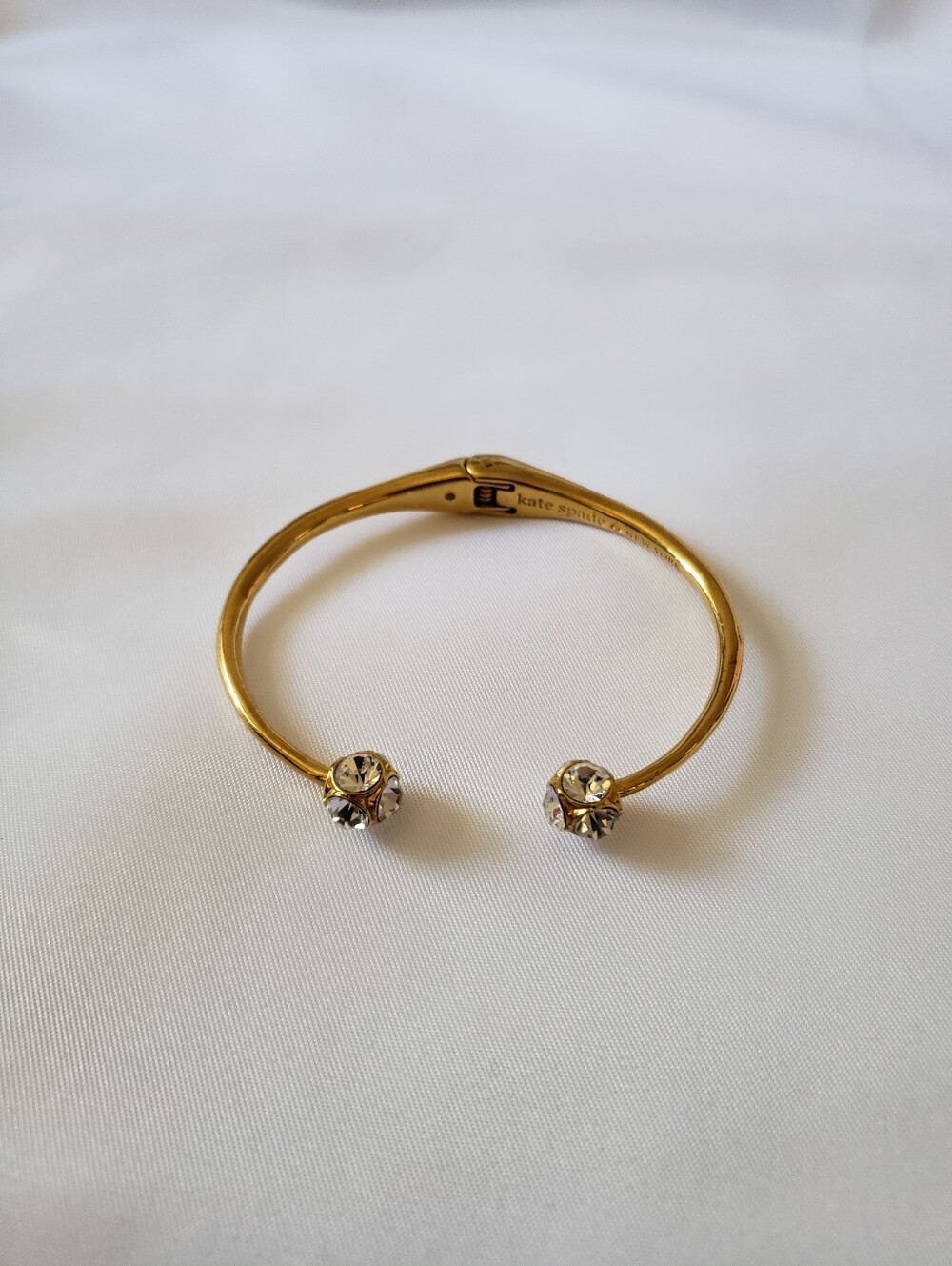 Kate Spade Gold Tone Crystal Cuff Bangle Bracelet